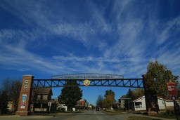 The entry to Carmel, Indiana's Arts &amp; Design District.