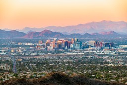 Evening view of the Phoenix area. 