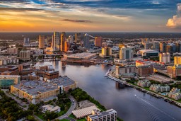 Aerial view of Tampa, Florida. 