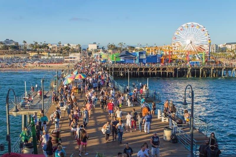 Santa Monica Pier in Los Angeles.