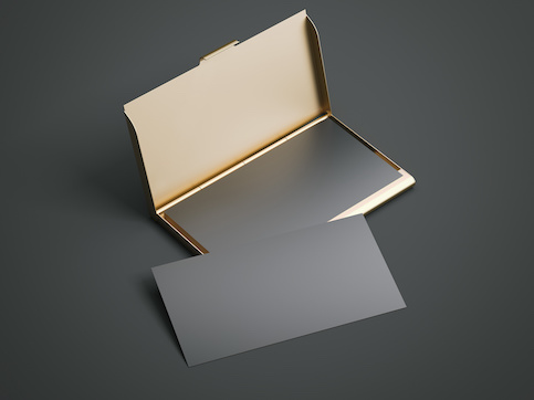 Gold business card case.
