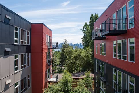 Black And Red Apartment Complex 