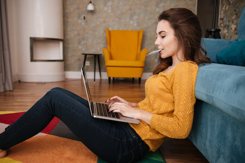 Young woman providing proof of funds for mortgage.