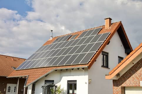 Solar panels on the roof.