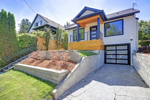 Exterior of a small, cute two story home.