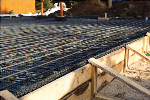 Image of a recently poured foundation.