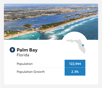 Palm Bay, Florida population growth infographic.