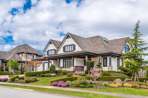 Beautiful exterior of newly built luxury home