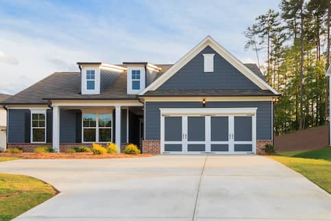 Grey Ranch style model home.