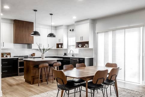 Midcentury modern home kitchen.