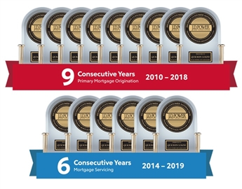Nine origination trophies and six servicing trophies from J.D. Power.