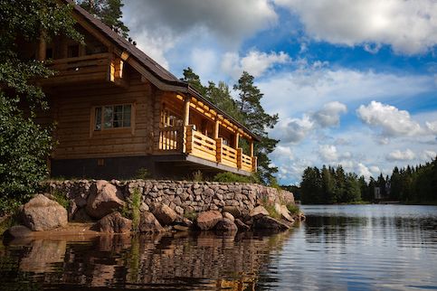 Cabin on a lake. 