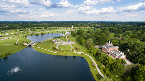 Aerial view of Carmel Indiana.