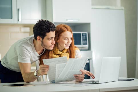 Couple Paying Bills Together