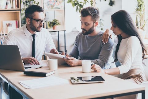 Couple shopping for a mortgage together. 