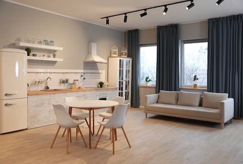 Cozy white kitchen.