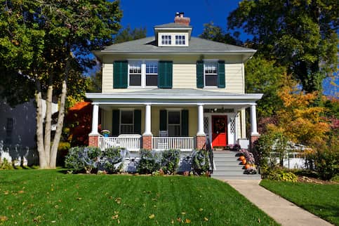 two story home in Fall