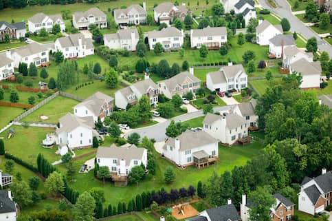 Aerial View Of Housing Market Indicators 