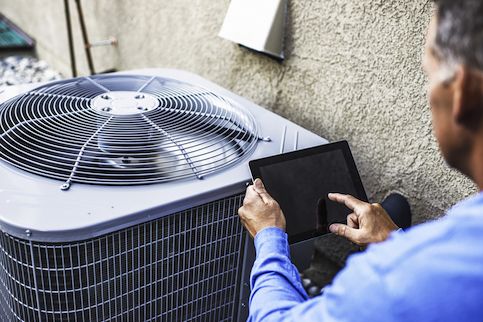 Man conducting home inspection.