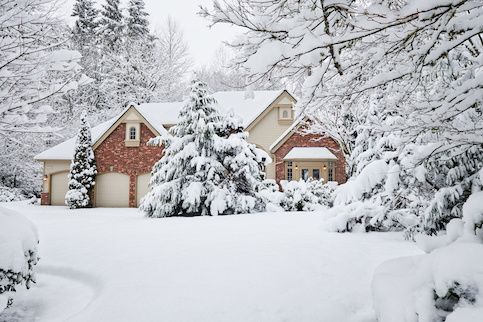 Large house in winter.