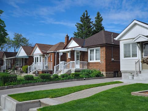 Row of small houses.
