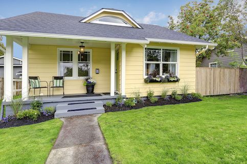 Small yellow house.