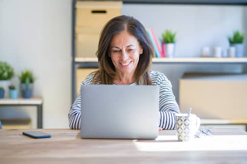 woman working on laptop