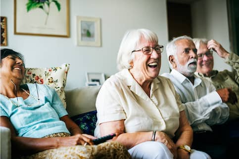 retirement home tenants enjoying home