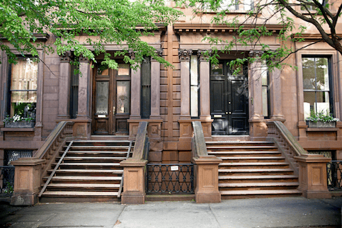 New York brownstones.