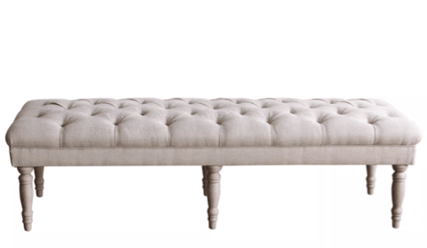 Tufted bench.